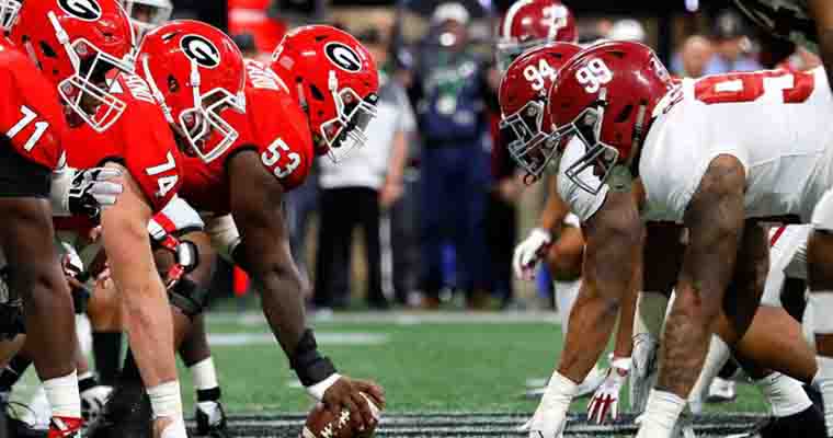 College Football National Championship Game betting odds for Alabama and Georgia