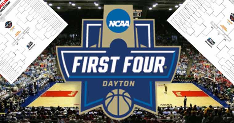 March Madness Brackets and an icon for the First Four of the NCAA Men's Tournament