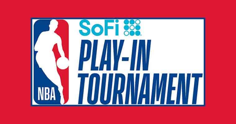 a logo for the 2024 NBA Play-In Tournament at SoFi