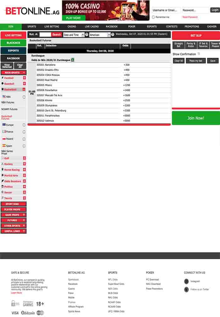 BetOnline Mobile App Screenshot