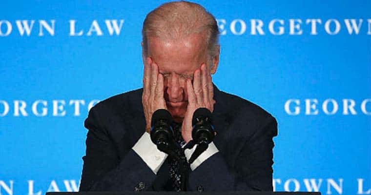 Joe Biden Holding His Head In His Hands