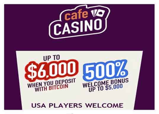 Cafe Casino crypto bonus