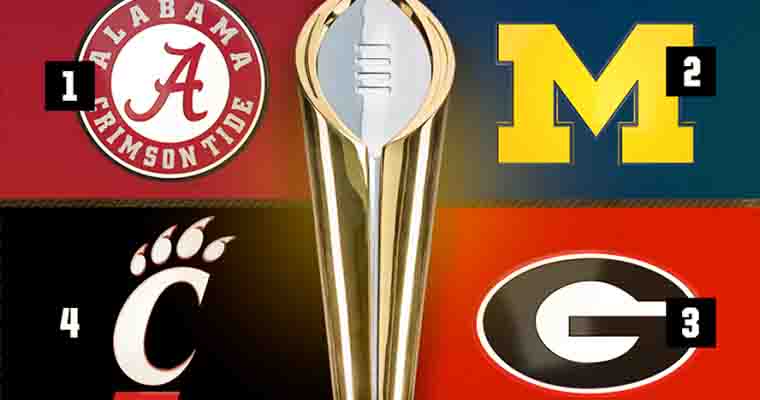 Wolverines CFP betting odds Alabama Bulldogs Bearcats 2021-22