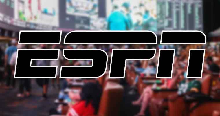 ESPN logo and an active in-person sportsbook