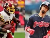 Washington Redskins and Cleveland Indians Players Running