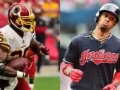 Washington Redskins and Cleveland Indians Players Running