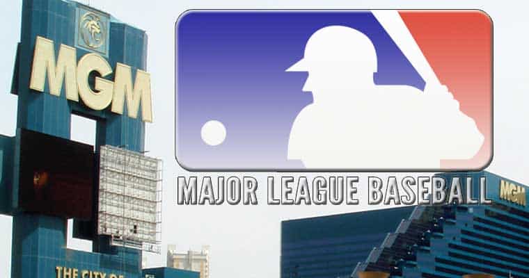 MGM & MLB Logos in the sky