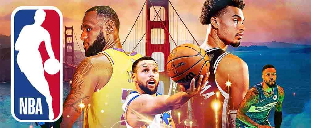 NBA logo and players