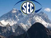 An SEC Football logo on top of Mount Everest