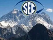 An SEC Football logo on top of Mount Everest