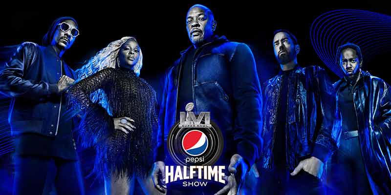 Super Bowl 56 Betting Odds Halftime Show Prop Bets Dr Dre Eminem SB LVI odds for Halftime Show prop bets