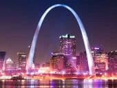 The Gateway Arch in St. Louis At Night