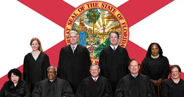 SCOTUS Justices in front of a FL Flag