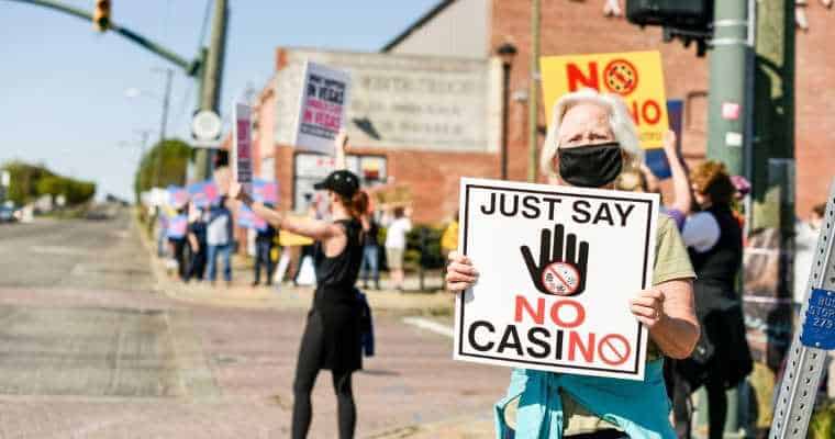 casino protests and casino protestors
