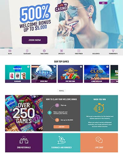 Cafe Casino - 500% Bonus