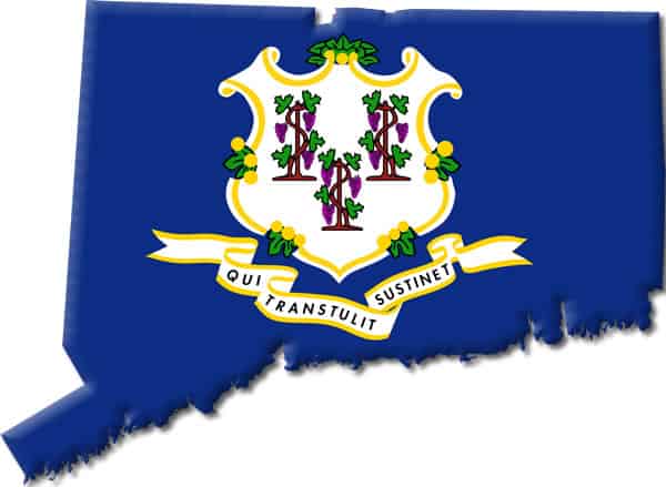 Connecticut State Flag and Map