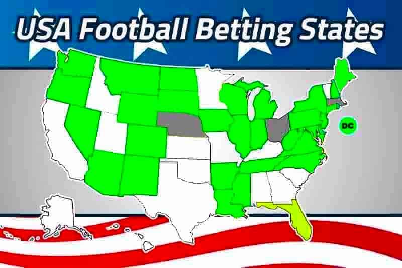 football-map 2022 US Football betting states