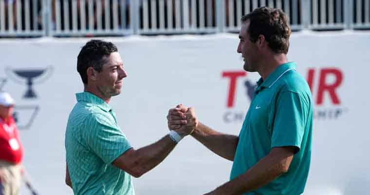 scheffler and mcilroy lock hands