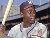 hank aaron classic photo with milwaukee braves