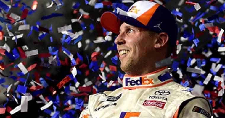 Denny Hamlin winning the Daytona 500