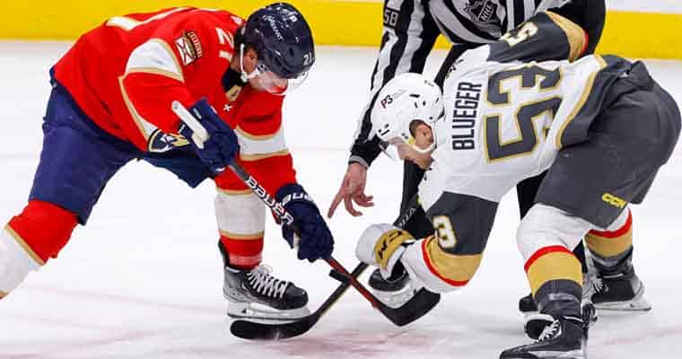 Vegas Golden Knights and Florida Panthers facing off