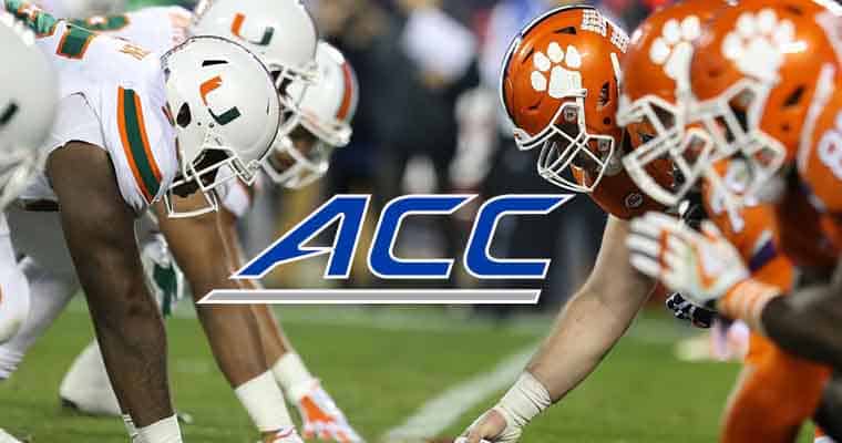 image of Clemson Tigers and Miami Hurricanes playing for an ACC Championship in 2022