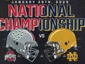 2025 National Championship team helmets