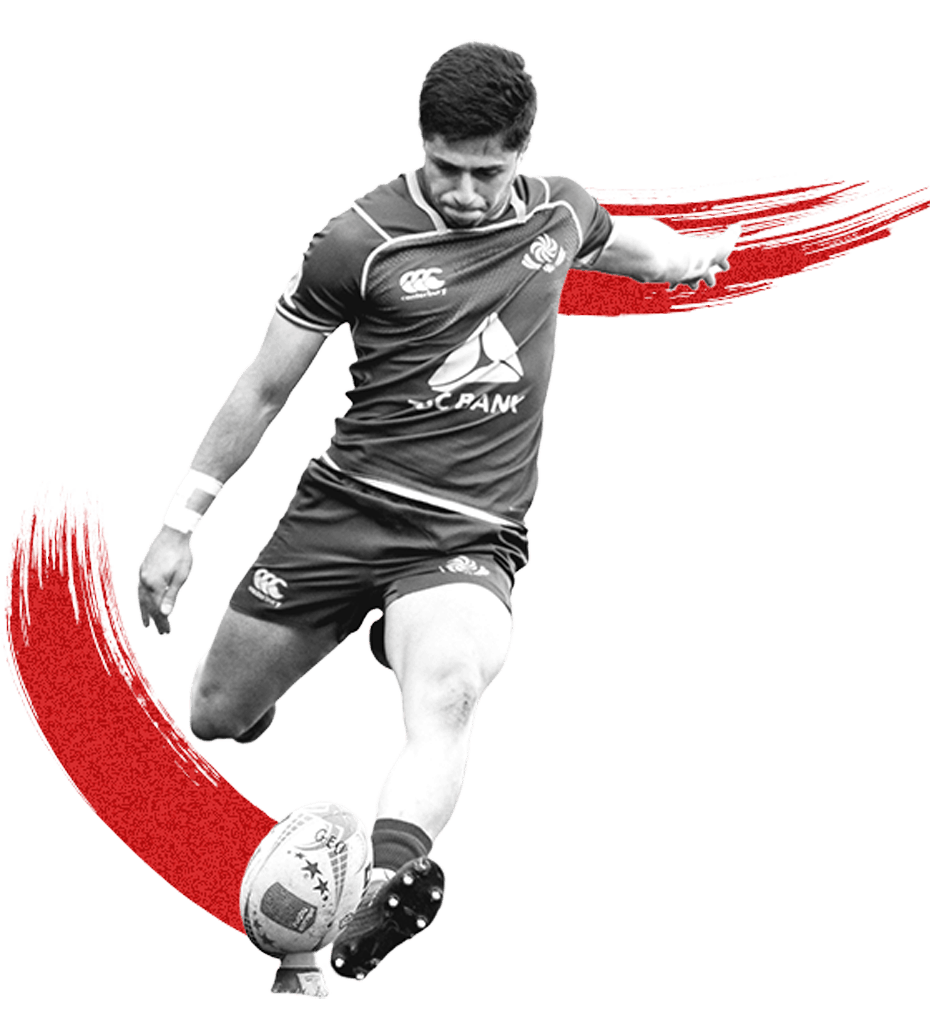 Rugby Player with ball