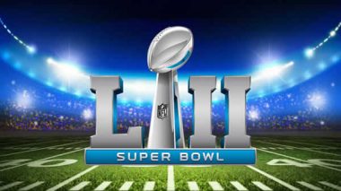Super Bowl Logo on football field