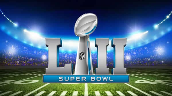 Super Bowl Logo on football field
