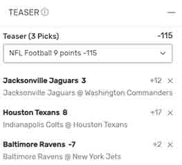 NFL teaser odds