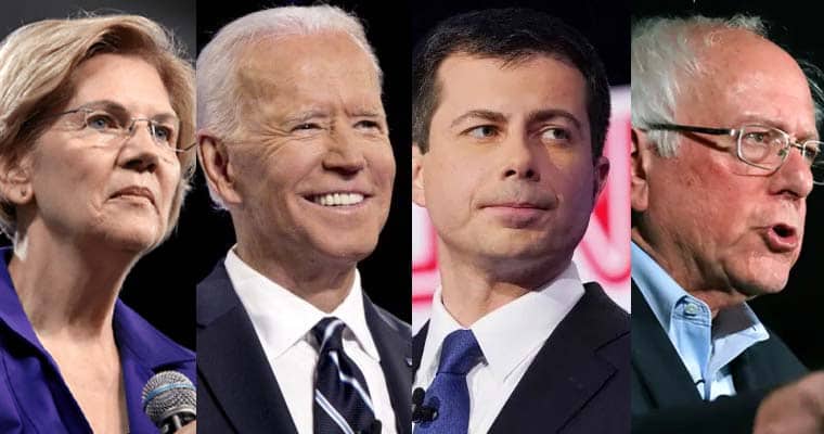 democrats facing trump warren biden buttigieg sanders