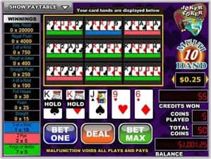 Example Of 10 Hand Video Poker Game